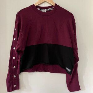 Victoria's Secret PINK Women's Small Cropped Sweatshirt Crewneck Purple